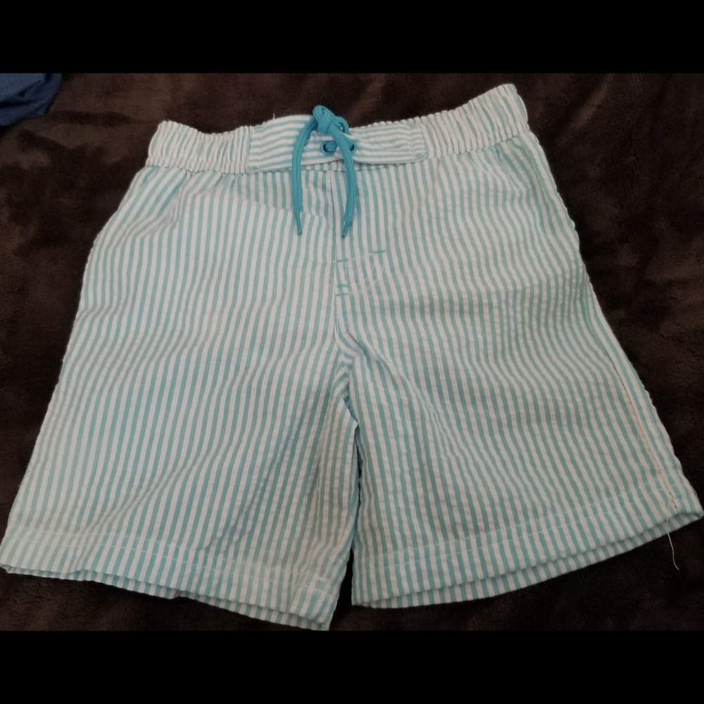 3/$25 light blue seersuckeer swim trunk netted tie